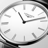 Longines La Grande Classique De Longines White Dial Black Leather Strap Watch for Women - L4.755.4.11.2